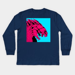 the techno kaiju mechagodzilla Kids Long Sleeve T-Shirt